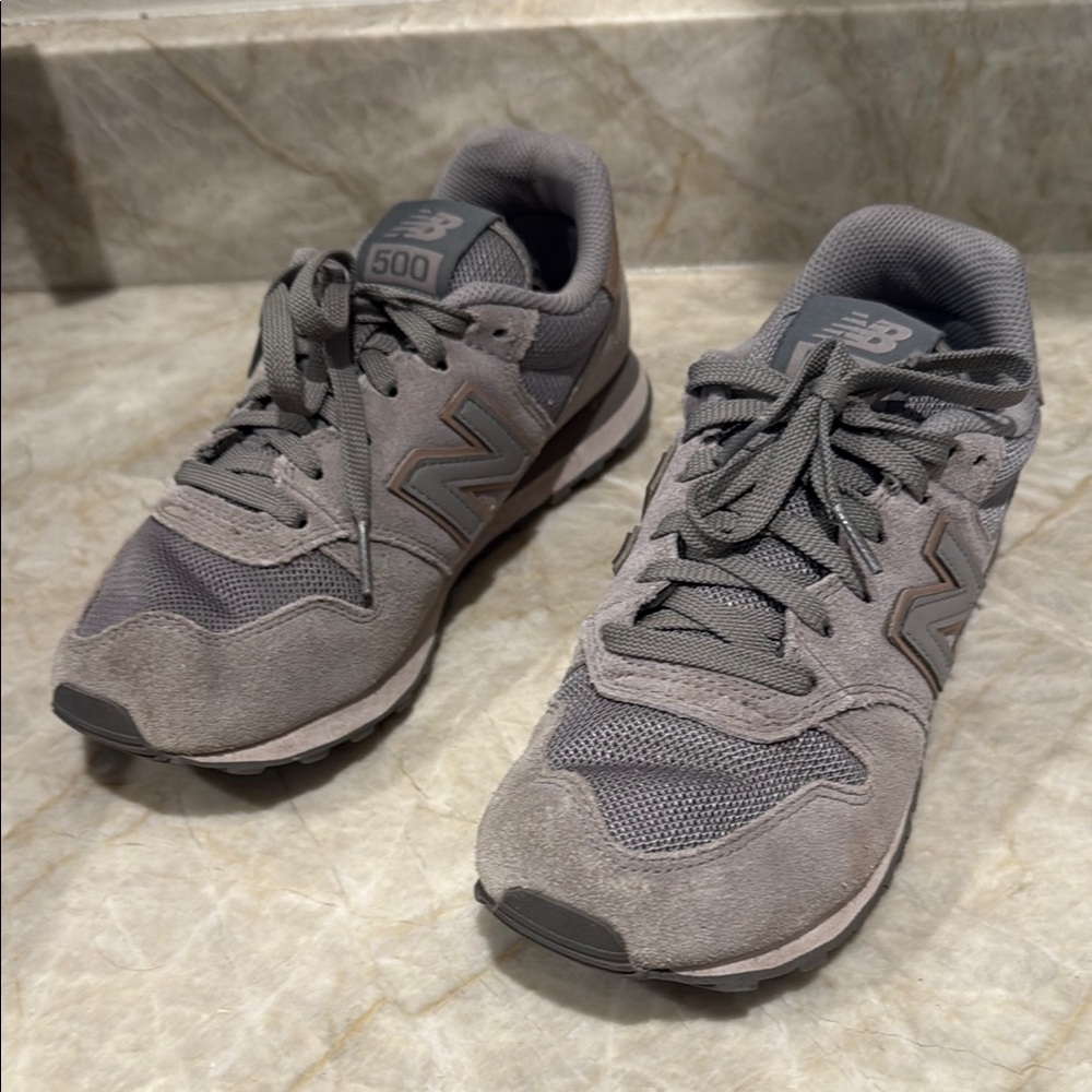 New Balance Gray Sneakers Mesh Suede Upper